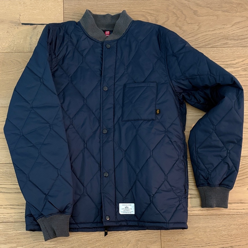Men's Navy Quilted Jacket